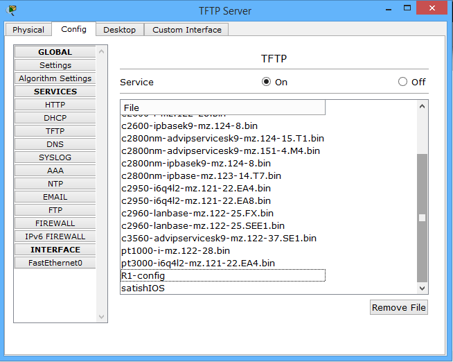 Backup and Restore router configuration file using TFTP server with